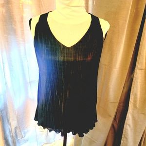 Banana Republic Sexy Evening flowy black sleeveless ribbed tank